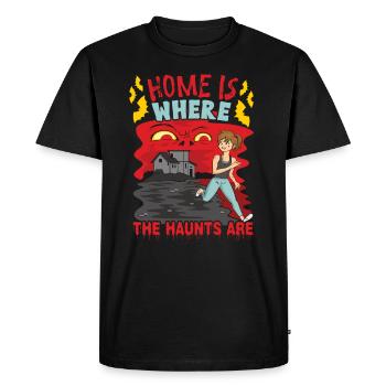 Horror Paranormal Haunted House Creepy Halloween - Men's Premium Organic T-Shirt - black - Front - Nico (187cm)