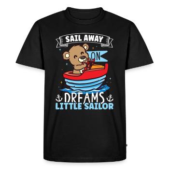 Bateau papa Capitaine Pontoon Sailor Croisière - T-shirt Premium bio Homme - noir - Devant - Nico (187cm)