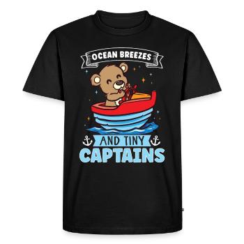 Bateau papa Capitaine Pontoon Sailor Croisière - T-shirt Premium bio Homme - noir - Devant - Nico (187cm)