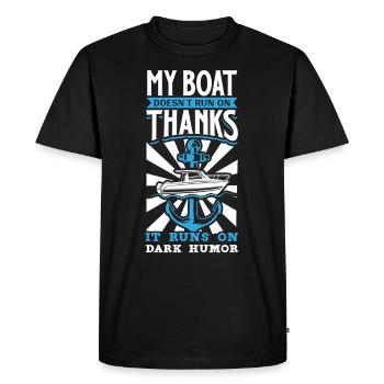 Bateau papa Capitaine Pontoon Sailor Croisière - T-shirt Premium bio Homme - noir - Devant - Nico (187cm)