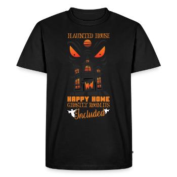 Horror Paranormal Haunted House Creepy Halloween - Men's Premium Organic T-Shirt - black - Front - Nico (187cm)