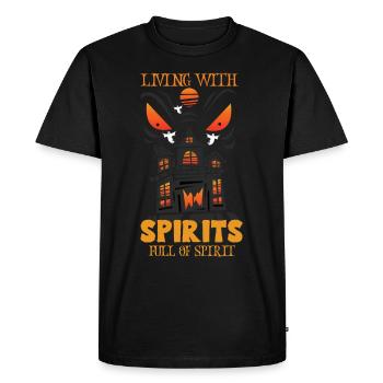 Horror Paranormal Haunted House Creepy Halloween - Men's Premium Organic T-Shirt - black - Front - Nico (187cm)