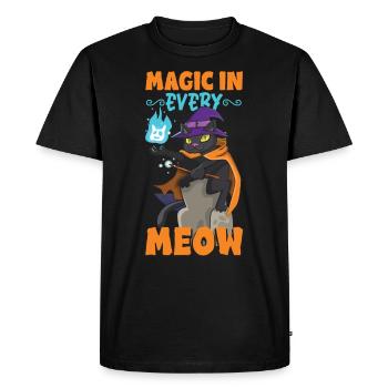 Chat Sorcière Occulte Gothique Noir Satanique - T-shirt Premium bio Homme - noir - Devant - Nico (187cm)