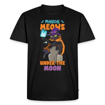 Chat Sorcière Occulte Gothique Noir Satanique - T-shirt Premium bio Homme - noir - Devant - Nico (187cm)