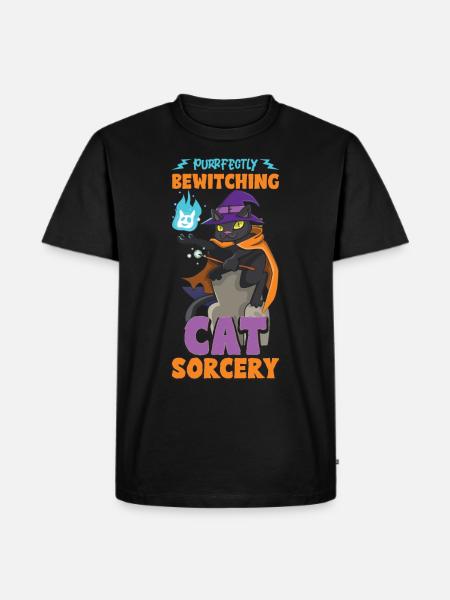 Kat heks okkult Gotisk Mørk Satanisk - Herre Premium økologisk T-shirt - sort