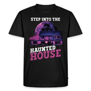Horror Paranormal Haunted House Creepy Halloween - Men's Premium Organic T-Shirt - black - Front - Nico (187cm)