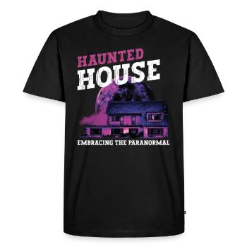 Horror Paranormal Haunted House Creepy Halloween - Men's Premium Organic T-Shirt - black - Front - Nico (187cm)