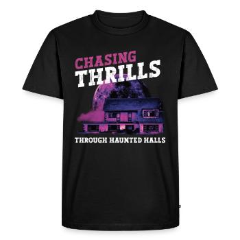 Horror Paranormal Haunted House Creepy Halloween - Men's Premium Organic T-Shirt - black - Front - Nico (187cm)