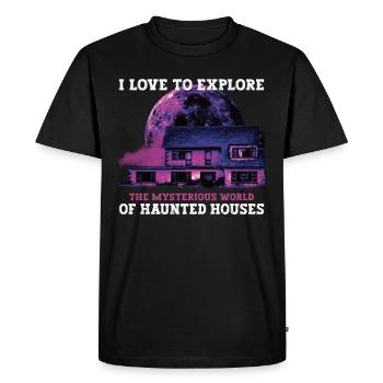 Horror Paranormal Haunted House Creepy Halloween - Men's Premium Organic T-Shirt - black - Front - Nico (187cm)