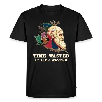 Charles Darwin Athéisme athée - T-shirt Premium bio Homme - noir - Devant - Nico (187cm)