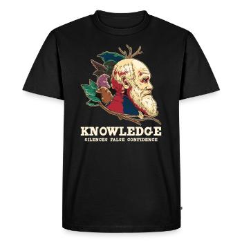 Charles Darwin Athéisme athée - T-shirt Premium bio Homme - noir - Devant - Nico (187cm)