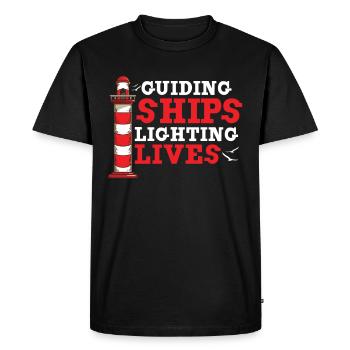 Visite de la tour de signalisation nautique du phare - T-shirt Premium bio Homme - noir - Devant - Nico (187cm)