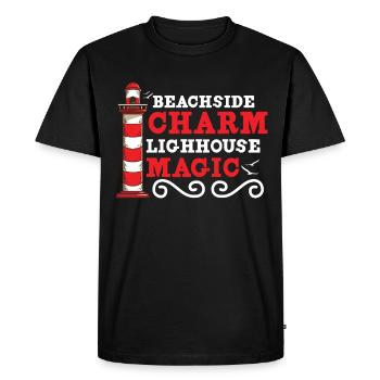 Visite de la tour de signalisation nautique du phare - T-shirt Premium bio Homme - noir - Devant - Nico (187cm)