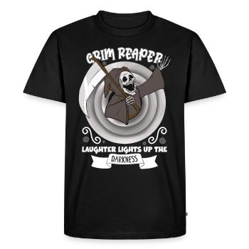 Funny Creepy Grim Reaper, Dead Man - Men's Premium Organic T-Shirt - black - Front - Nico (187cm)