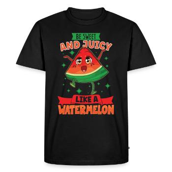 pastèque drôle de fruit drôle de dicton - T-shirt Premium bio Homme - noir - Devant - Nico (187cm)