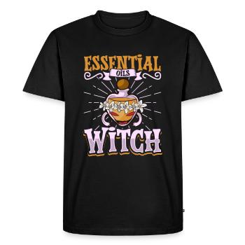 Huiles essentielles pour l’horreur d’Halloween. Essentiel - T-shirt Premium bio Homme - noir - Devant - Nico (187cm)