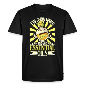 Huiles essentielles pour l’horreur d’Halloween. Essentiel - T-shirt Premium bio Homme - noir - Devant - Nico (187cm)