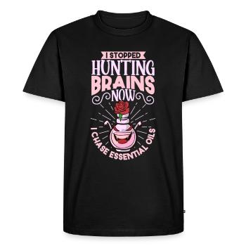 Huiles essentielles pour l’horreur d’Halloween. Essentiel - T-shirt Premium bio Homme - noir - Devant - Nico (187cm)