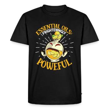 Huiles essentielles pour l’horreur d’Halloween. Essentiel - T-shirt Premium bio Homme - noir - Devant - Nico (187cm)