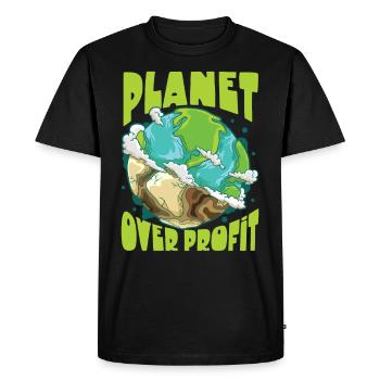 Changement climatique Environnement Jour de la Terre Planète - T-shirt Premium bio Homme - noir - Devant - Nico (187cm)