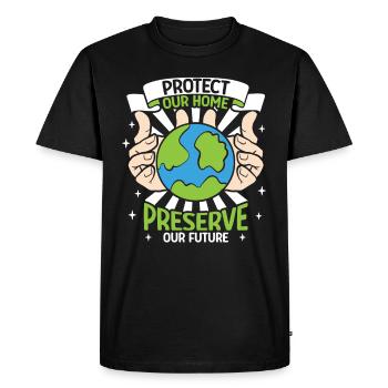 Changement climatique Environnement Jour de la Terre Planète - T-shirt Premium bio Homme - noir - Devant - Nico (187cm)