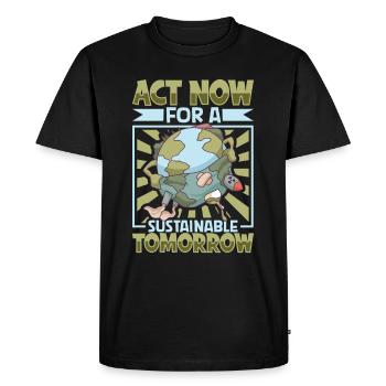 Changement climatique Environnement Jour de la Terre Planète - T-shirt Premium bio Homme - noir - Devant - Nico (187cm)