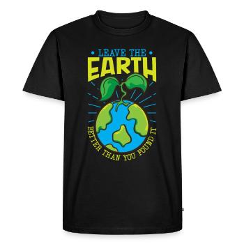 Changement climatique Environnement Jour de la Terre Planète - T-shirt Premium bio Homme - noir - Devant - Nico (187cm)