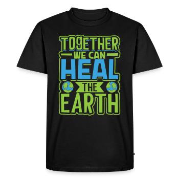 Changement climatique Environnement Jour de la Terre Planète - T-shirt Premium bio Homme - noir - Devant - Nico (187cm)
