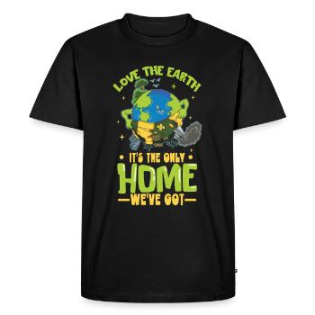 Changement climatique Environnement Jour de la Terre Planète - T-shirt Premium bio Homme - noir - Devant - Nico (187cm)