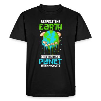 Changement climatique Environnement Jour de la Terre Planète - T-shirt Premium bio Homme - noir - Devant - Nico (187cm)