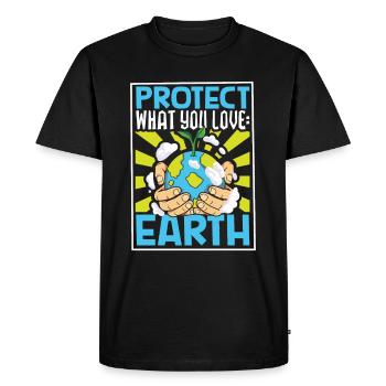Changement climatique Environnement Jour de la Terre Planète - T-shirt Premium bio Homme - noir - Devant - Nico (187cm)