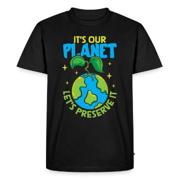 Changement climatique Environnement Jour de la Terre Planète - T-shirt Premium bio Homme - noir - Devant - Nico (187cm)