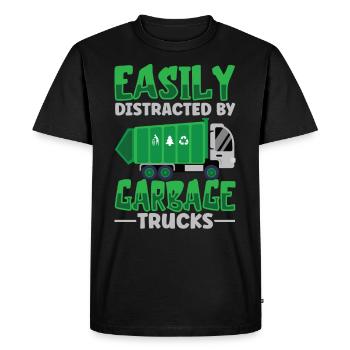 Conducteur de camion à ordures de recyclage de camion à ordures - T-shirt Premium bio Homme - noir - Devant - Nico (187cm)