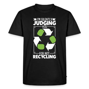 Conducteur de camion à ordures de recyclage de camion à ordures - T-shirt Premium bio Homme - noir - Devant - Nico (187cm)