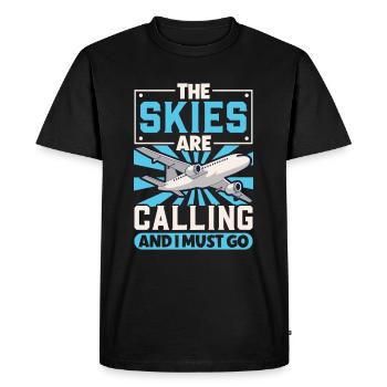 Pilote Aviation Avion Compagnie aérienne Futurs pilotes - T-shirt Premium bio Homme - noir - Devant - Nico (187cm)