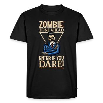 Horror Spooky Hairdresser Hairdresser Hair - Men's Premium Organic T-Shirt - black - Front - Nico (187cm)