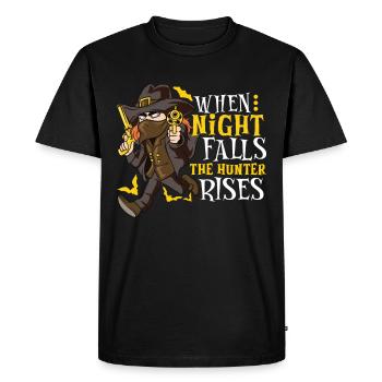 Vampire Hunter, Undead Slayer, Stake and Cross - Men's Premium Organic T-Shirt - black - Front - Nico (187cm)