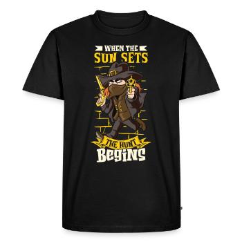 Vampire Hunter, Undead Slayer, Stake and Cross - Men's Premium Organic T-Shirt - black - Front - Nico (187cm)