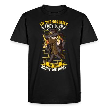 Vampire Hunter, Undead Slayer, Stake and Cross - Men's Premium Organic T-Shirt - black - Front - Nico (187cm)
