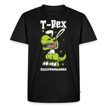 T-rex de Pâques Dinosaure T-rex drôle de Pâques - T-shirt Premium bio Homme - noir - Devant - Nico (187cm)