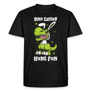 T-rex de Pâques Dinosaure T-rex drôle de Pâques - T-shirt Premium bio Homme - noir - Devant - Nico (187cm)