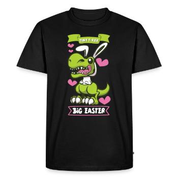 T-rex de Pâques Dinosaure T-rex drôle de Pâques - T-shirt Premium bio Homme - noir - Devant - Nico (187cm)