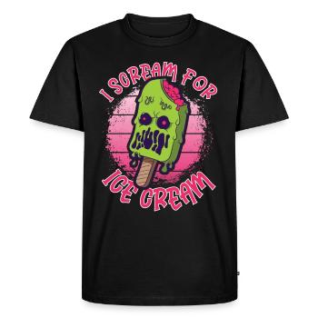 Ice Cream Lover Funny Ice Cream I Love - Men's Premium Organic T-Shirt - black - Front - Nico (187cm)