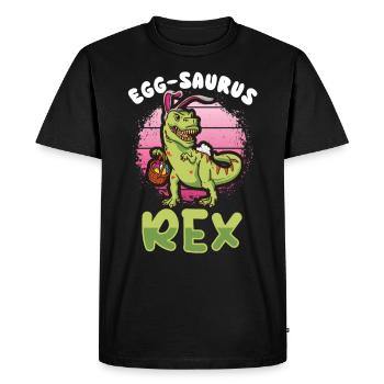 T-rex de Pâques Dinosaure T-rex drôle de Pâques - T-shirt Premium bio Homme - noir - Devant - Nico (187cm)