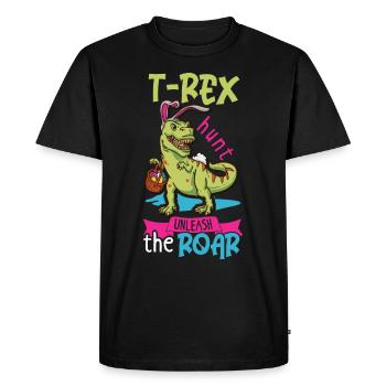 T-rex de Pâques Dinosaure T-rex drôle de Pâques - T-shirt Premium bio Homme - noir - Devant - Nico (187cm)