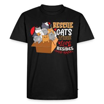 Animal RESCUE ANIMAL RIGHTS RESCUE Animal ADOPTION - T-shirt Premium bio Homme - noir - Devant - Nico (187cm)