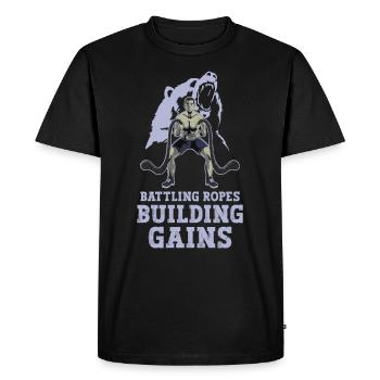 Cordes d'entraînement à la corde, cordes de combat, cadeaux de remise en forme - T-shirt Premium bio Homme - noir - Devant - Nico (187cm)