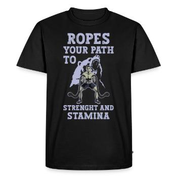 Cordes d'entraînement à la corde, cordes de combat, cadeaux de remise en forme - T-shirt Premium bio Homme - noir - Devant - Nico (187cm)