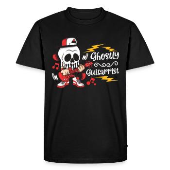 Drôle Horreur Spooky Guitariste Guitariste Fantomatique - T-shirt Premium bio Homme - noir - Devant - Nico (187cm)