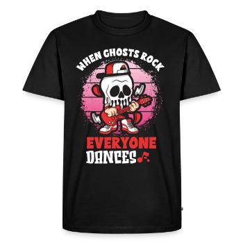 Drôle Horreur Spooky Guitariste Guitariste Fantomatique - T-shirt Premium bio Homme - noir - Devant - Nico (187cm)